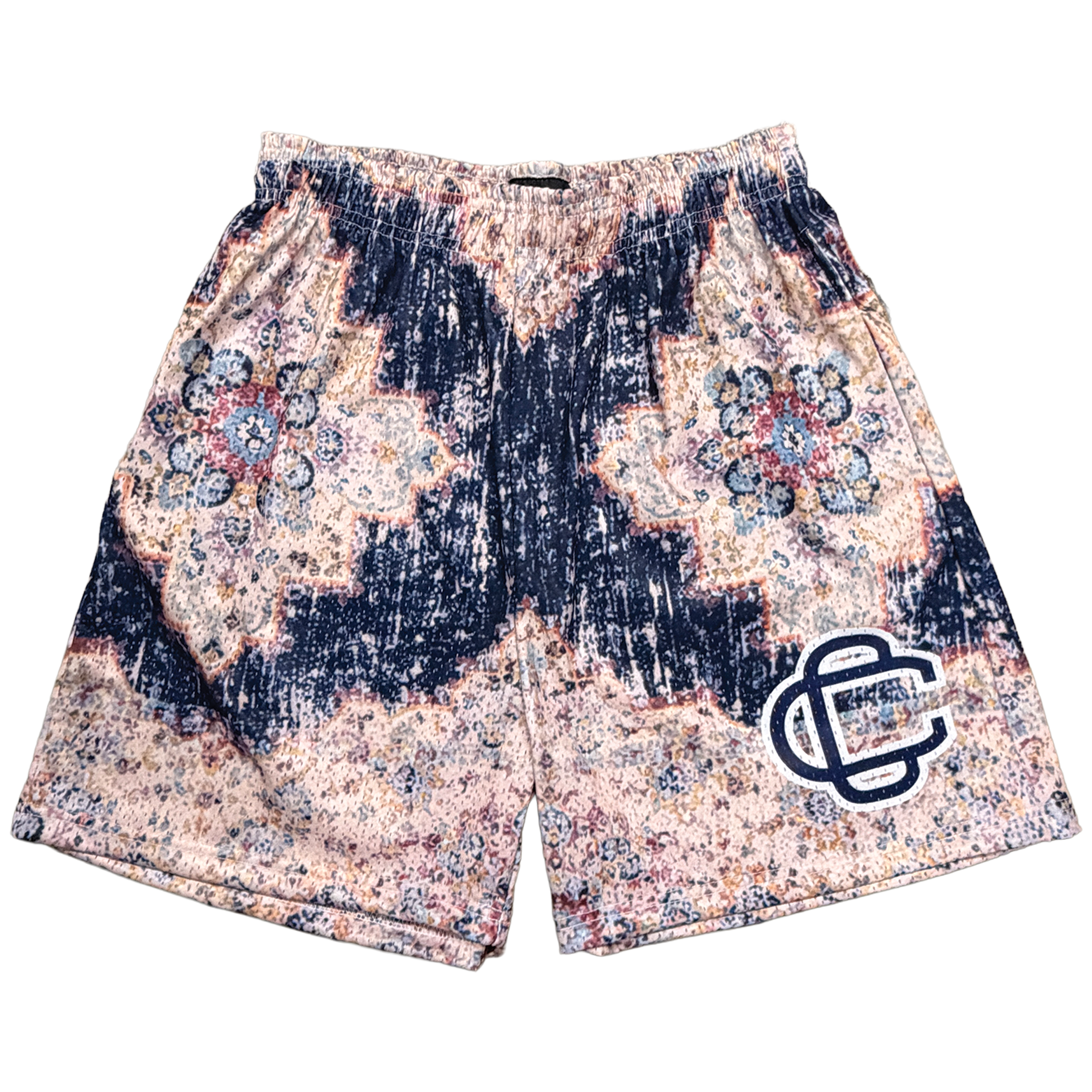 Corrupted Creative ‘Distorted Floral Tapestry’  Satin Mesh Shorts