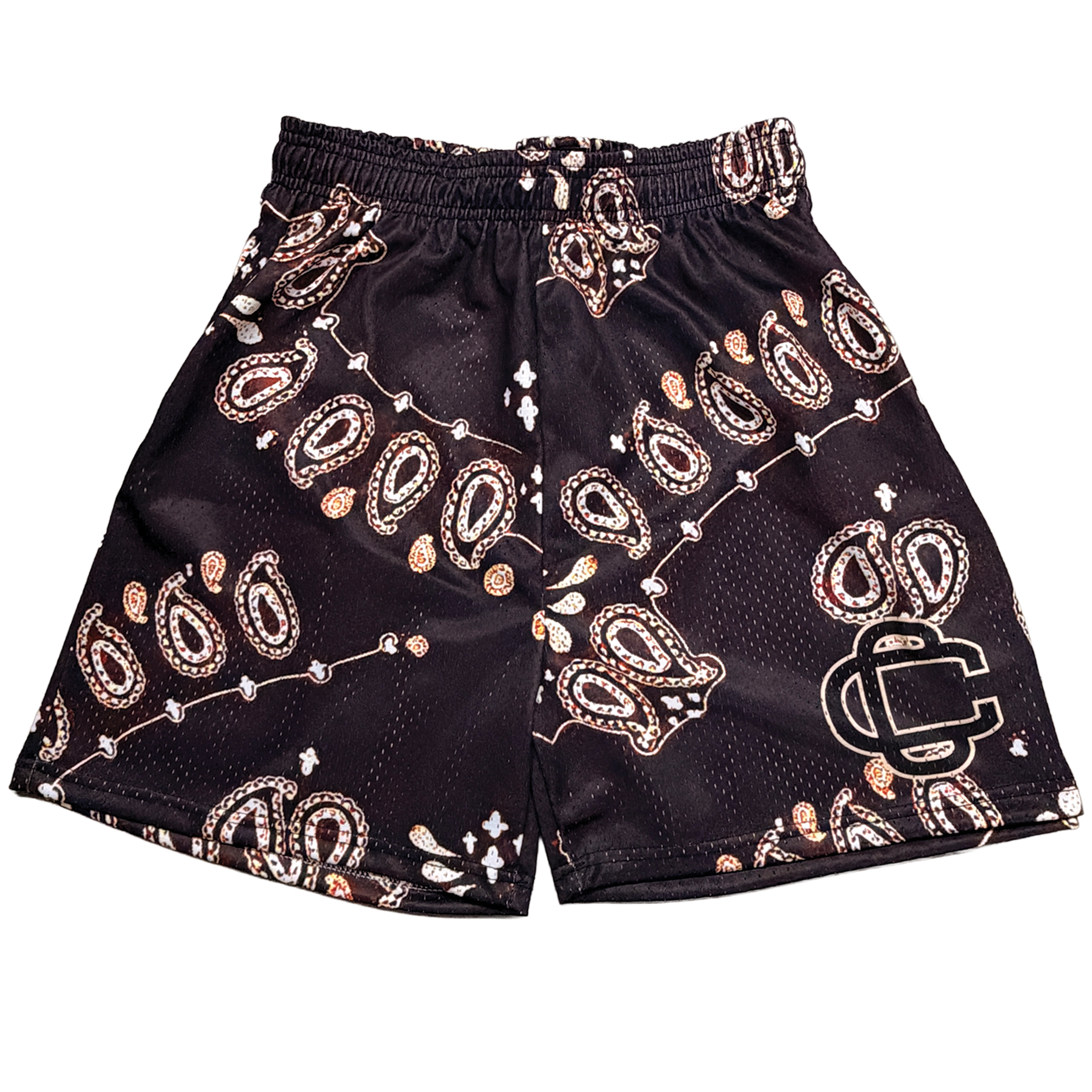 Corrupted Creative ‘Rogue Black Paisley’ Satin Mesh Shorts