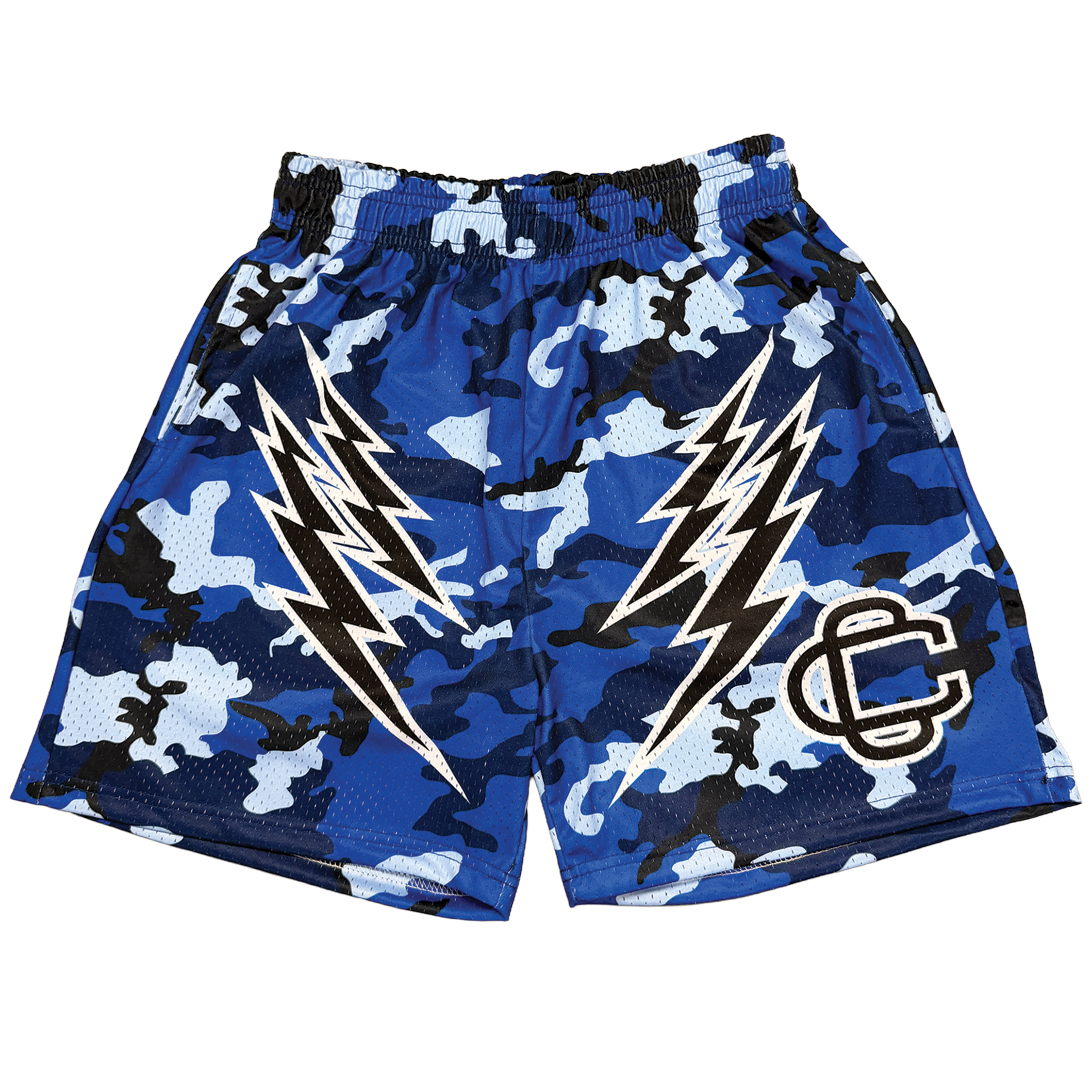 Corrupted Creative ‘Aqua Strike Camo’ Satin Mesh Shorts