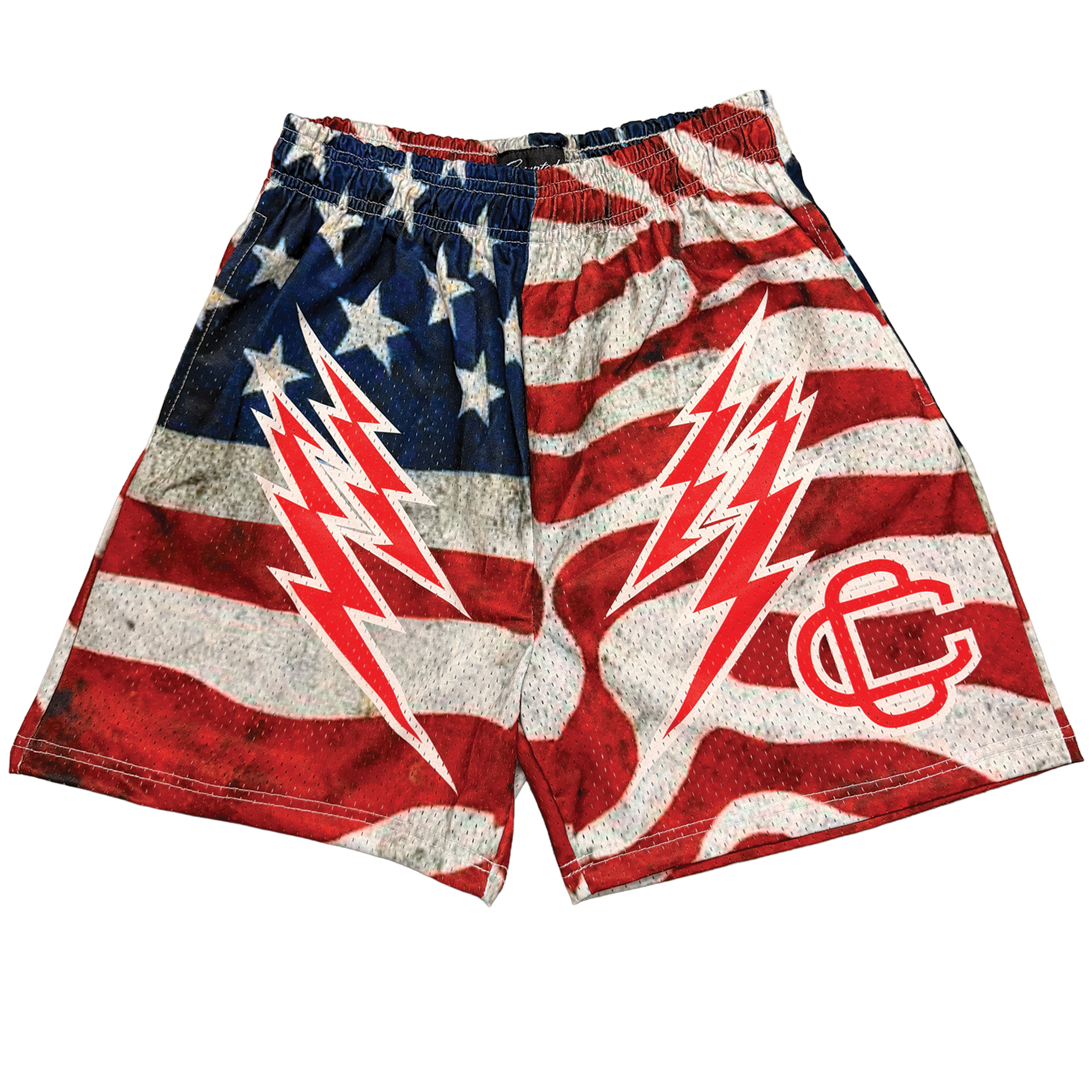 Corrupted Creative ‘Patriot Strike’ Satin Mesh Shorts