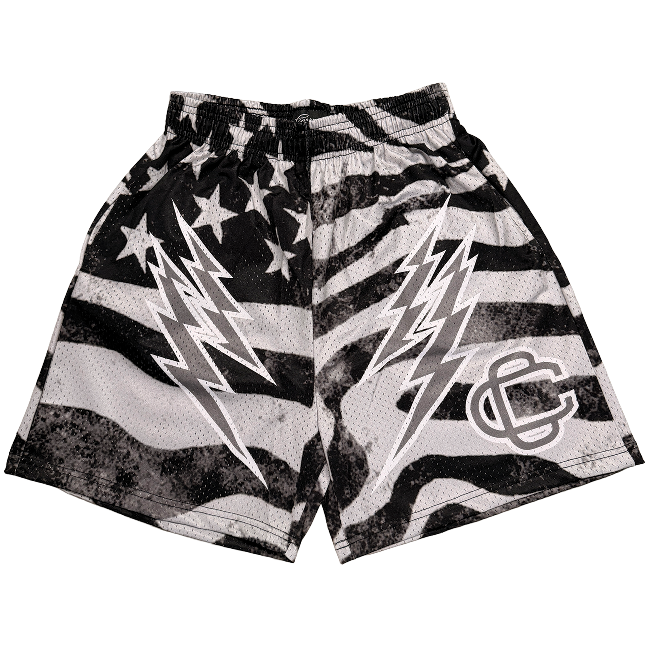 Corrupted Creative ‘Distorted Nation’ Satin Mesh Shorts